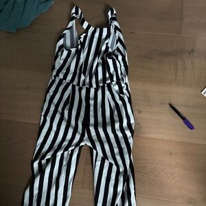 Striped long romper